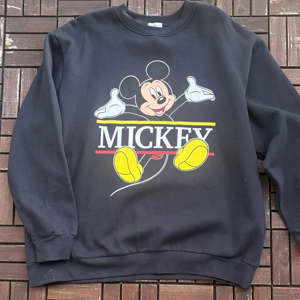 Disney Black Mickey Mouse Crewneck Sweater